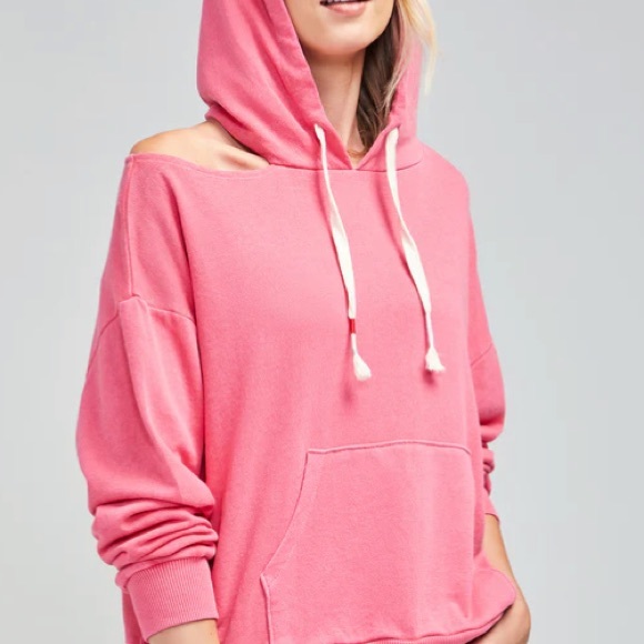 Wildfox Shady Lady Cold Shoulder Rose Sweatshirt Hoodie Pullover NWT - Picture 1 of 6